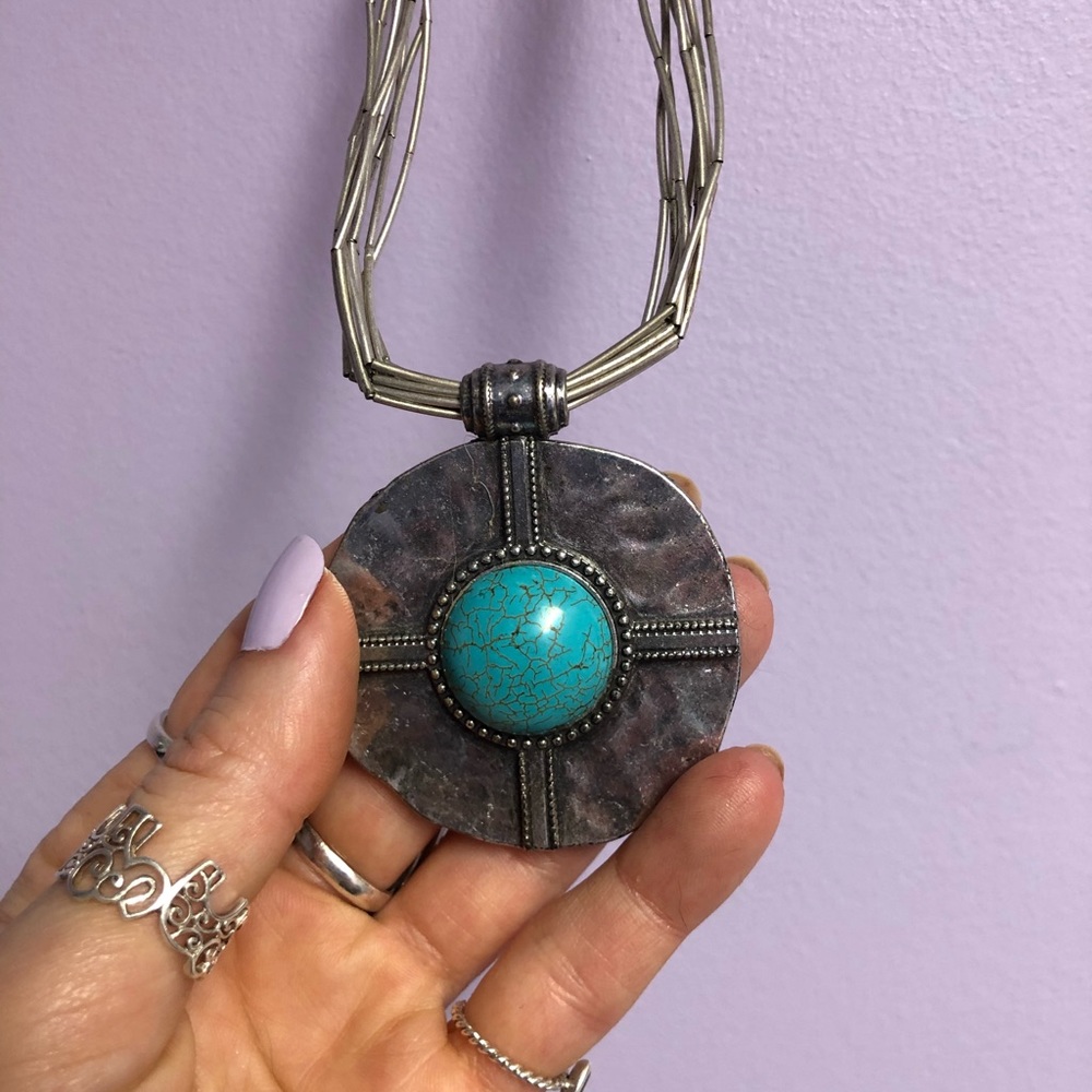 Turquoise silver necklace